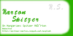 marton spitzer business card